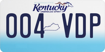 KY license plate 004VDP