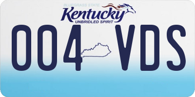 KY license plate 004VDS