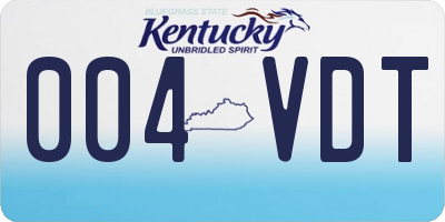 KY license plate 004VDT