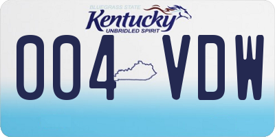 KY license plate 004VDW