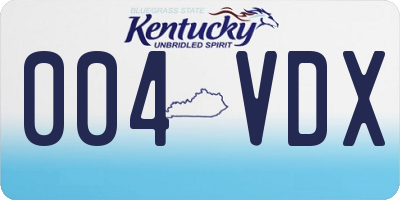 KY license plate 004VDX