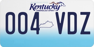 KY license plate 004VDZ