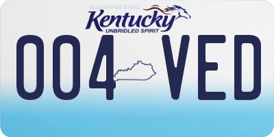 KY license plate 004VED