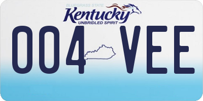 KY license plate 004VEE