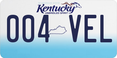 KY license plate 004VEL