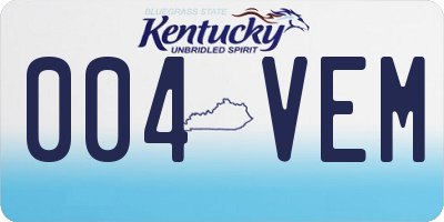 KY license plate 004VEM