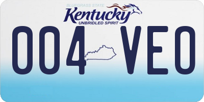 KY license plate 004VEO