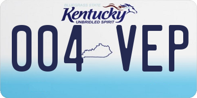 KY license plate 004VEP