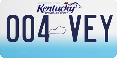 KY license plate 004VEY