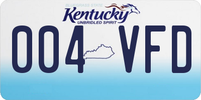 KY license plate 004VFD