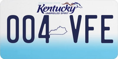 KY license plate 004VFE