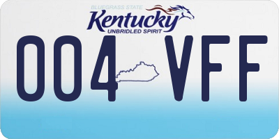 KY license plate 004VFF