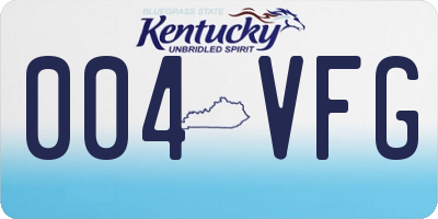 KY license plate 004VFG