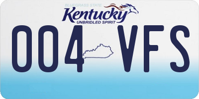 KY license plate 004VFS