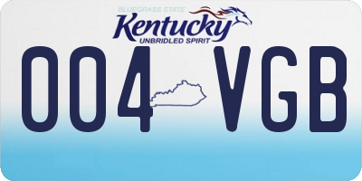 KY license plate 004VGB