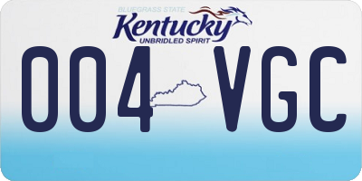 KY license plate 004VGC