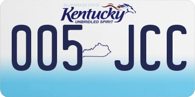 KY license plate 005JCC