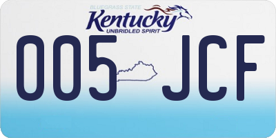 KY license plate 005JCF