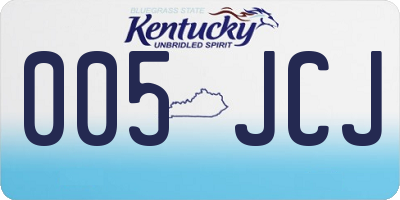 KY license plate 005JCJ