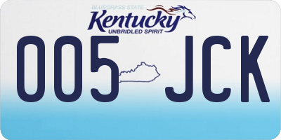 KY license plate 005JCK