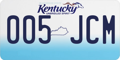 KY license plate 005JCM