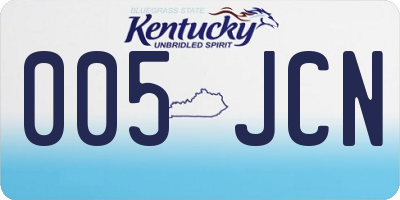 KY license plate 005JCN