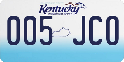 KY license plate 005JCO