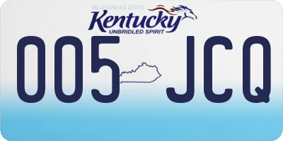 KY license plate 005JCQ