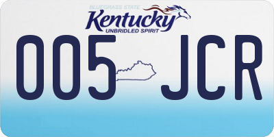 KY license plate 005JCR