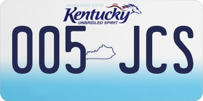 KY license plate 005JCS