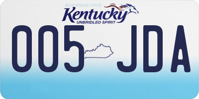KY license plate 005JDA