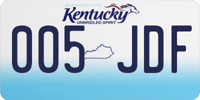 KY license plate 005JDF