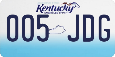 KY license plate 005JDG