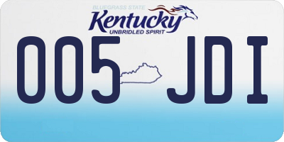 KY license plate 005JDI