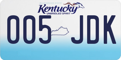 KY license plate 005JDK