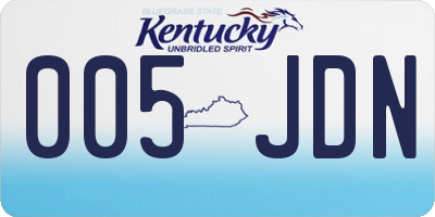 KY license plate 005JDN