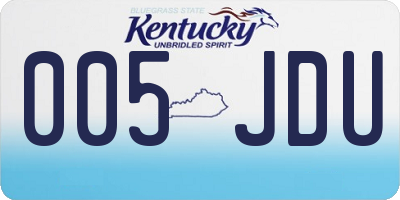 KY license plate 005JDU