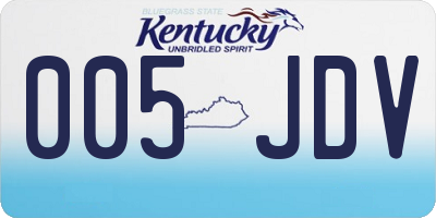 KY license plate 005JDV