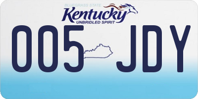 KY license plate 005JDY