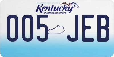 KY license plate 005JEB