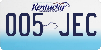 KY license plate 005JEC