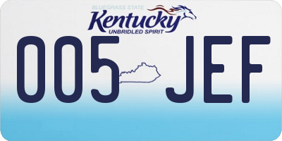 KY license plate 005JEF
