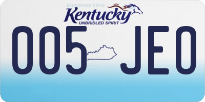 KY license plate 005JEO