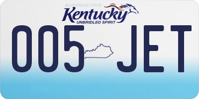KY license plate 005JET