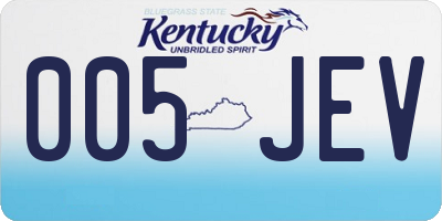 KY license plate 005JEV