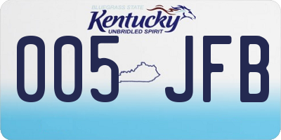 KY license plate 005JFB