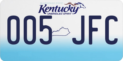 KY license plate 005JFC