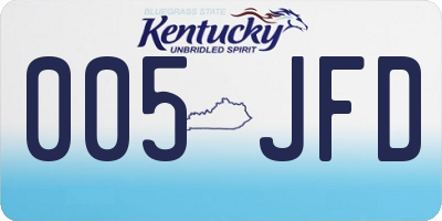 KY license plate 005JFD