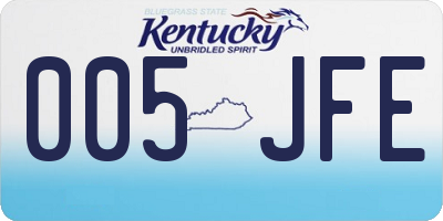 KY license plate 005JFE