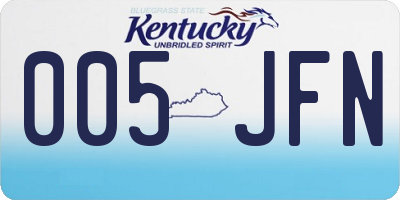 KY license plate 005JFN